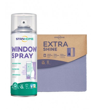 Set Extra Shine Microfiber Cloth + Windows Spray 400ml | Stanhome Shop Online