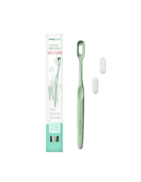 Soft Bristle Toothbrush Replacement Head Green|Stanhome Shop Online